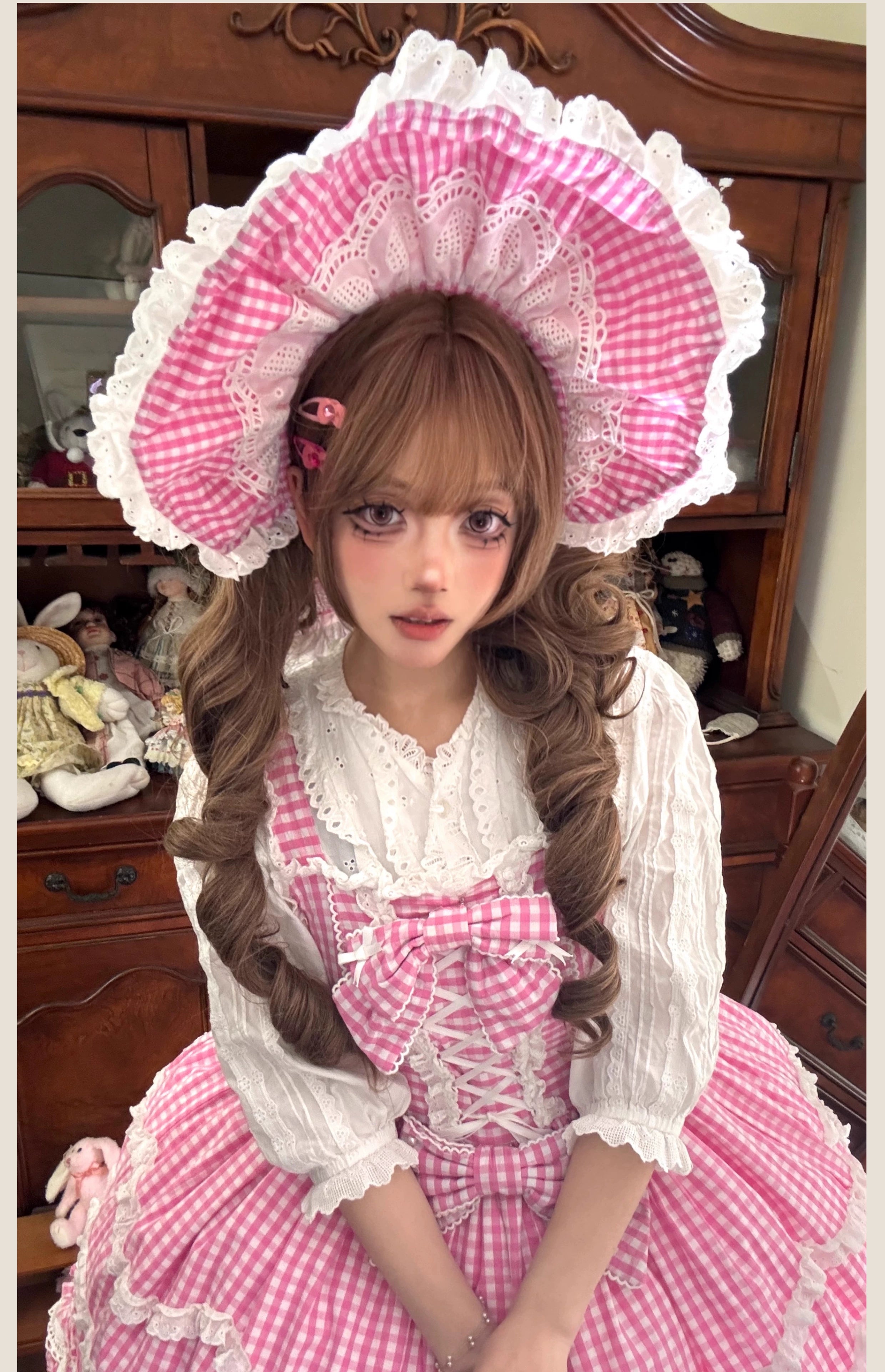 TaTaTa Lolita - Plaid Baileys - Old School Lolita Pink Plaid JSK A Pink BNT Only (One Size / choose M) S