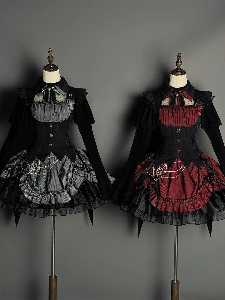 Alice Girl~Lolita Potion~Gothic Lolita Shirt Black Long Sleeves Lolita Blouse   