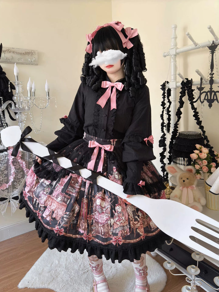 Uncle Wall Original~Missing Lamb Case~Gothic Lolita Dress Set with Sheep Prints 42971:760830