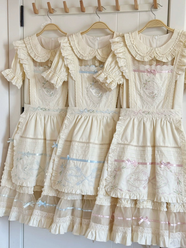 The Seventh Doll~Hazy Afternoon~Vintage Lolita OP Dress Embroidered Apron   