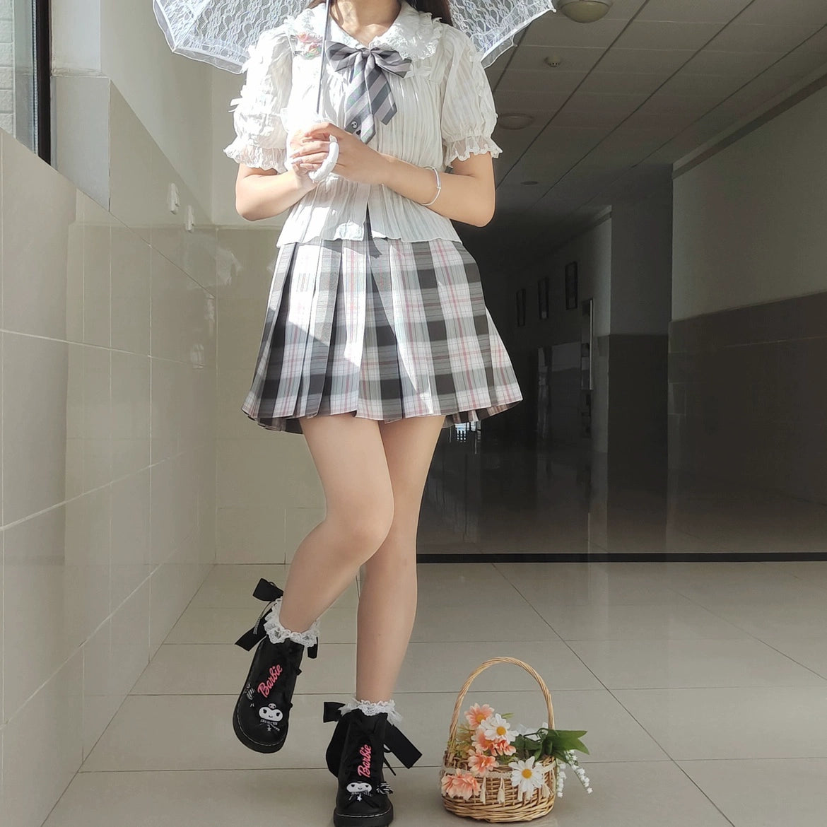 DMFS Lolita - Sweet Lolita Shirt Doll Collar Blouse High-waisted