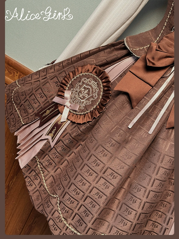 Alice Girl - Bear Chocolate Slab - Classic Lolita Slim Fit JSK & SK Dress 44309:804431