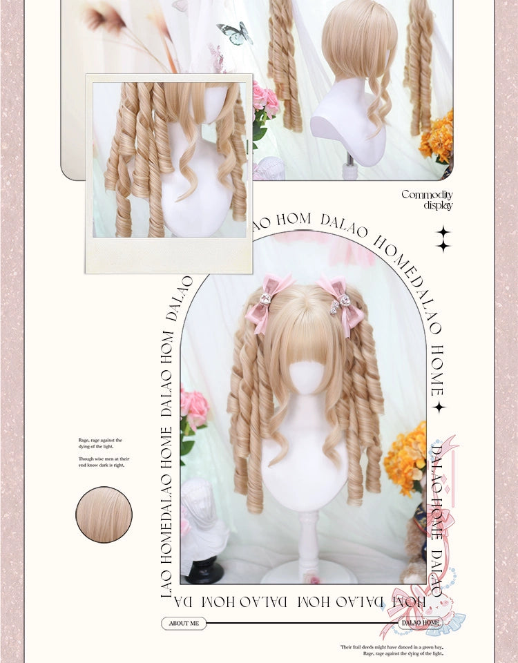 Dalao Home - Retro Lolita Wig, Detachable Roman Curl Ponytails