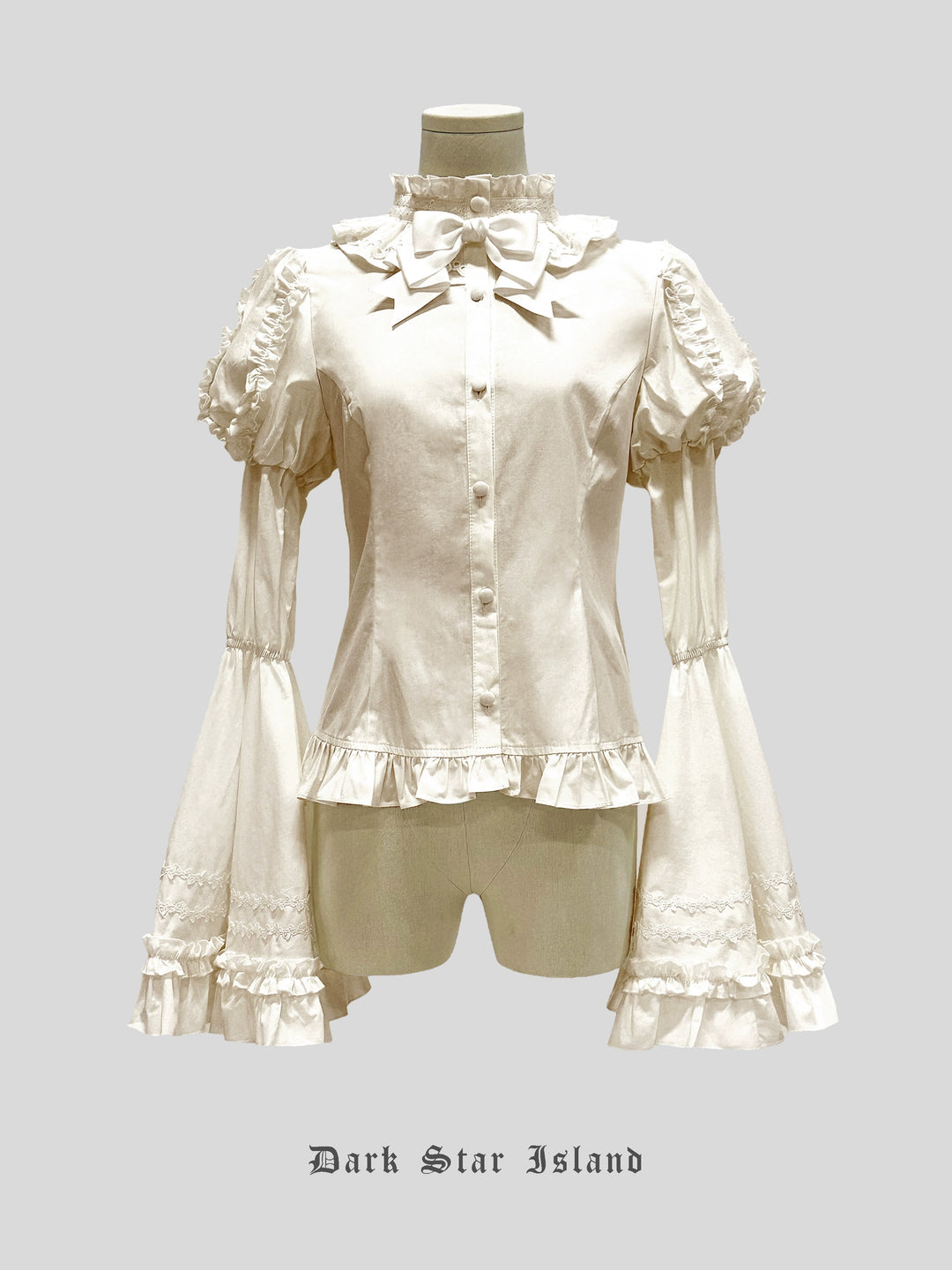 Dark Star Island~Moonlight Sanctum~Gothic Lolita Dresses Suit JSK SK Shirt XS Beige Princess Sleeve Shirt 