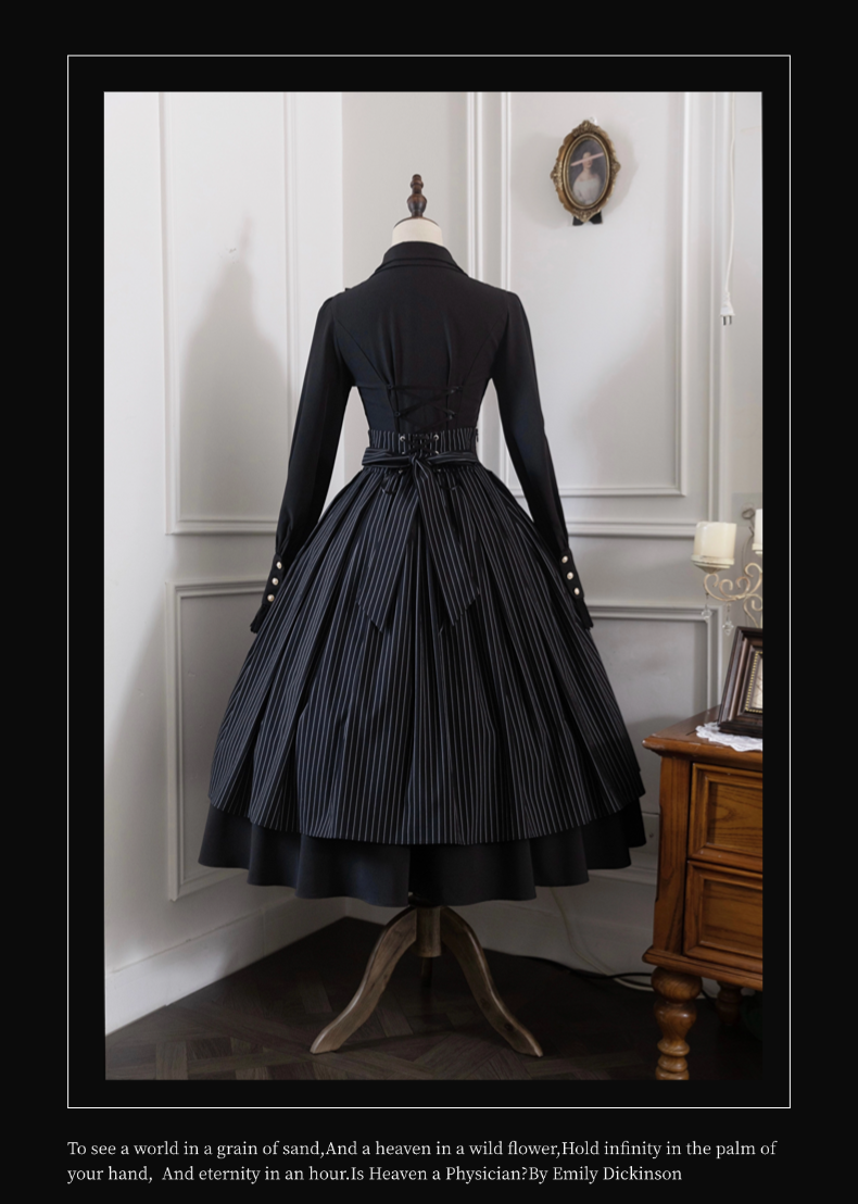 Alice in Wonderland - Love Moon Serenade - Striped Classic Lolita Skirt Preppy Style Commuting Dress 41240:688740