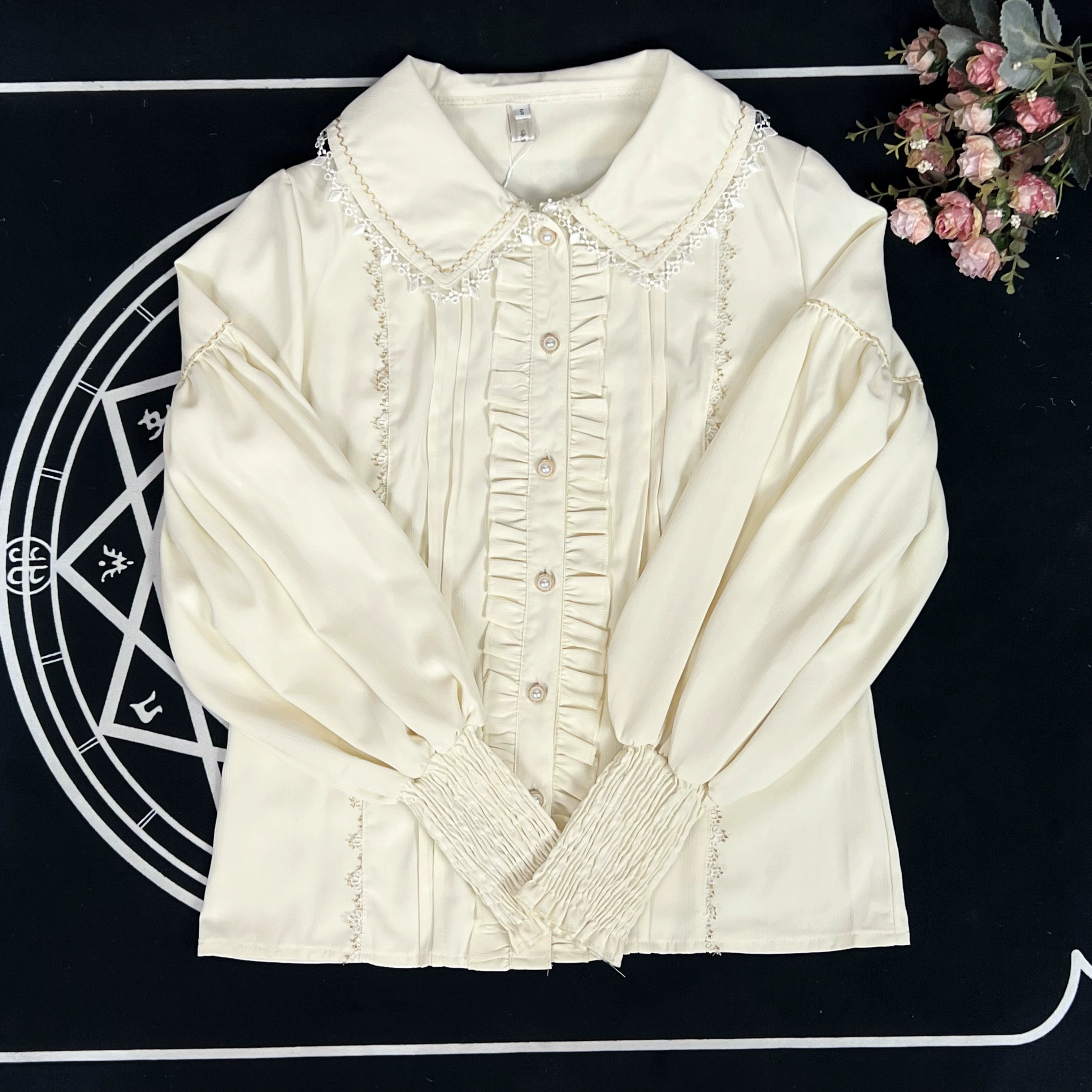 DMFS Lolita - Sweet Lolita Blouse Vintage Mutton Sleeves Winter Lolita Shirt