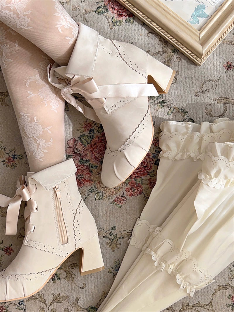 MR.Qiutian - Lady Incognita - Retro Lolita Ankle Boots, Size Zipper 44240:800750