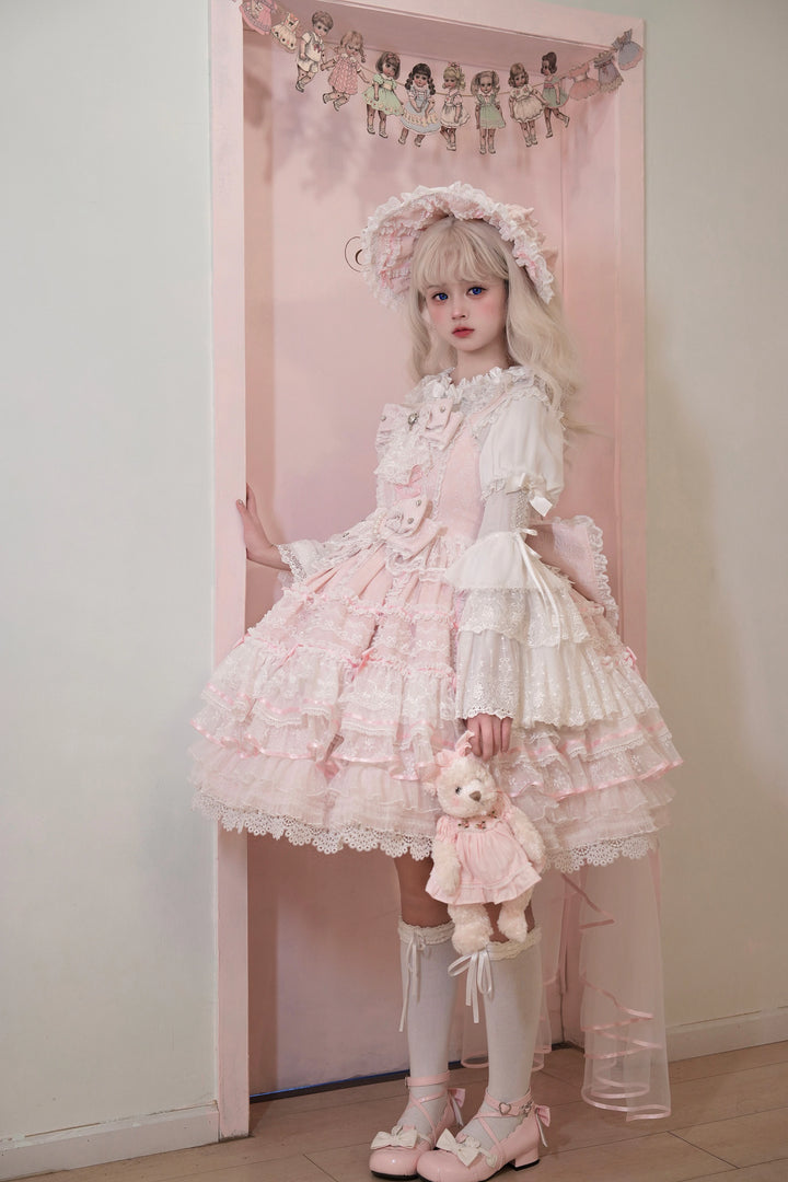 Flower Banquet~Wishing Star~Sweet Wedding Lolita JSK Bridal Lolita Dress