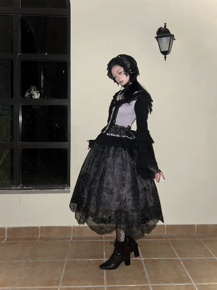 AuroraBorealis~Moonshadow~Gorgeous Wedding Lolita Dress Set Embroidered JSK SK and Bodice