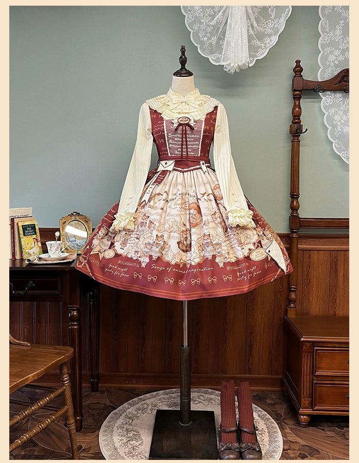 Alice Girl~Fox Band~Sweet Lolita Shirt with Bow Jabot 41280:689988