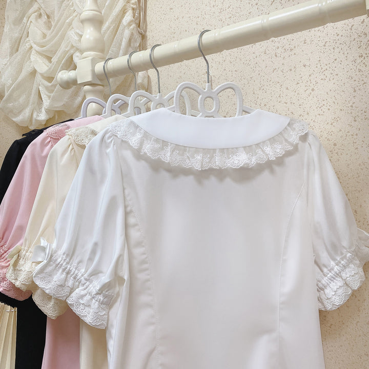 MIST~Summer Time~Kawaii Lolita Shirt with Peter Pan Collar and Short Sleeve