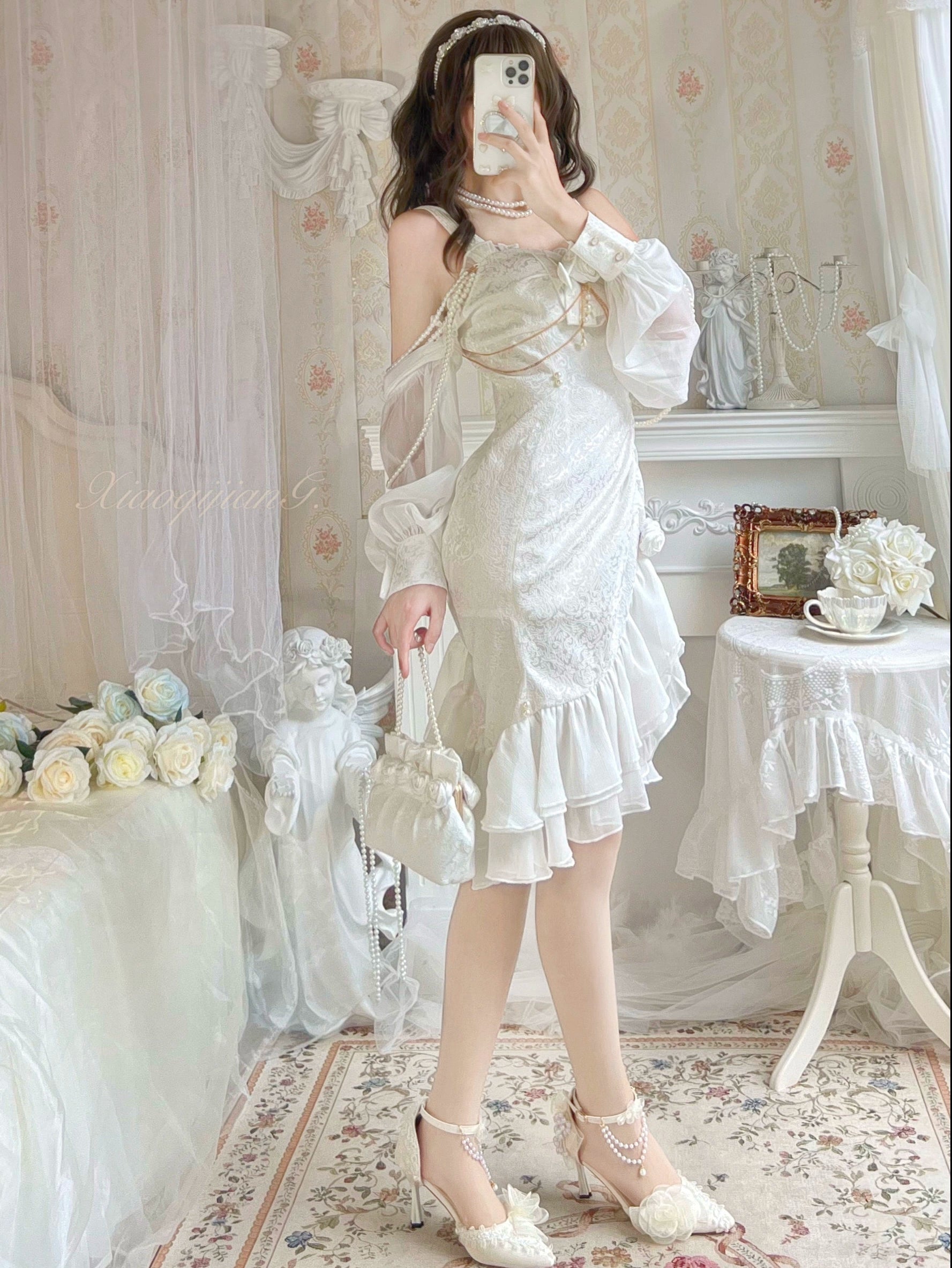 (BFM)Melonshow~Chinese Style Lolita Dress~Camellia 2.0 Cheongsam Mermaid JSK 31826:371584