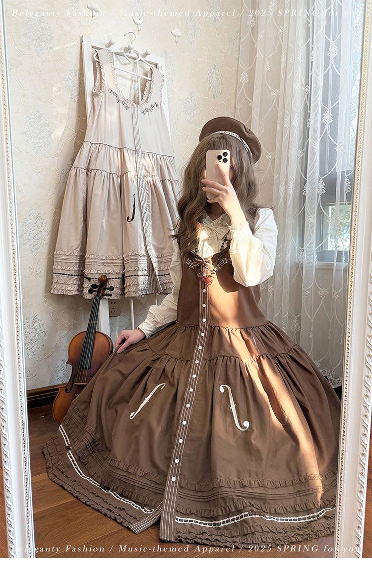 Beleganty~Song of Viola~Classic Lolita JSK Dress with Music-Inspired Violin Embroidery