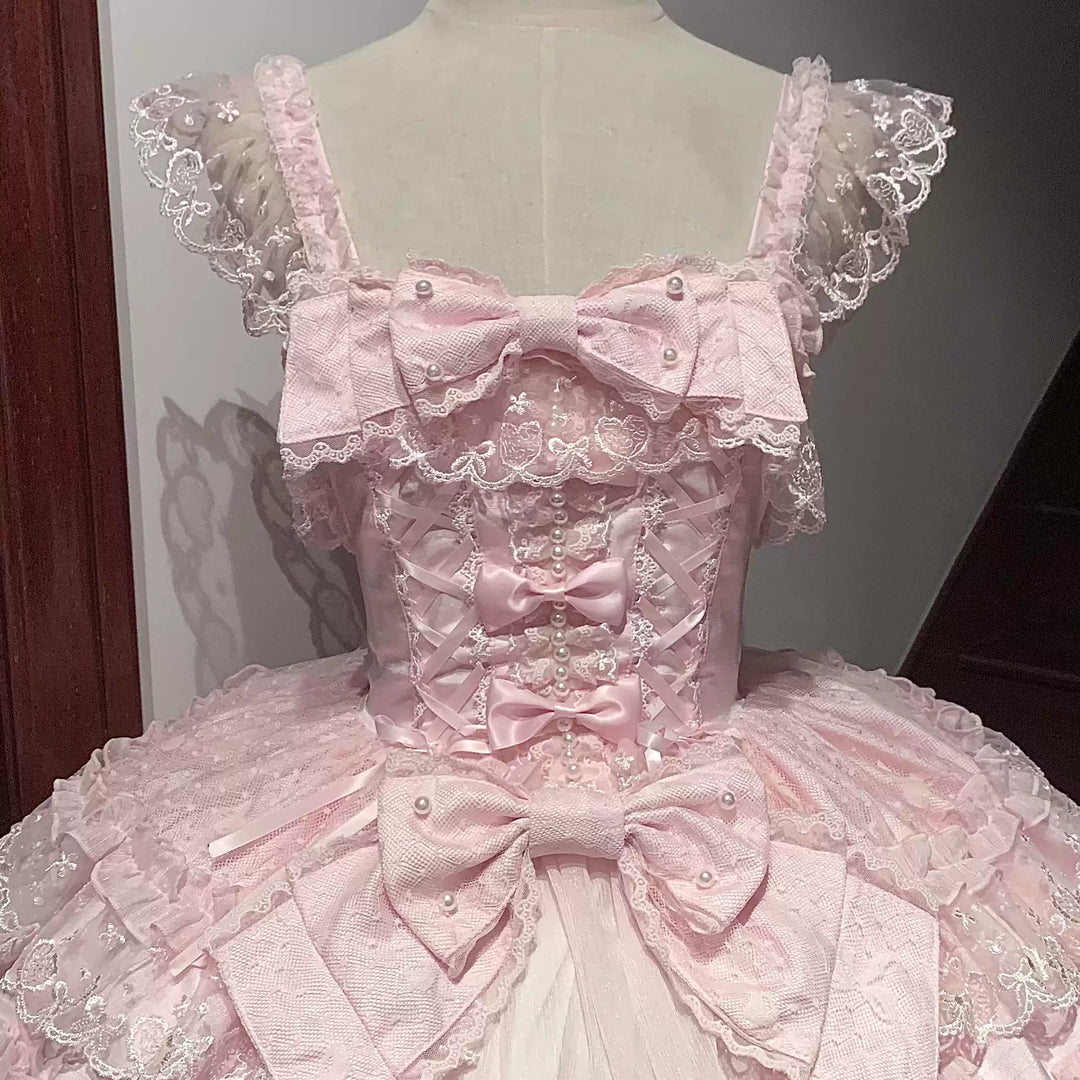 Sugar Girl~Love Overture~Sweet Lolita JSK Suit Tiered Ruffles Skirt 40624:685320