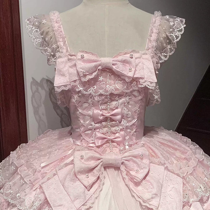 Sugar Girl~Love Overture~Sweet Lolita JSK Suit Tiered Ruffles Dress 40624:685320