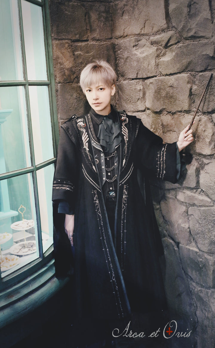 Arca et Ovis~Magic Academy G~Ouji Lolita Overcoat Embroidered Gothic Prince Long Coat