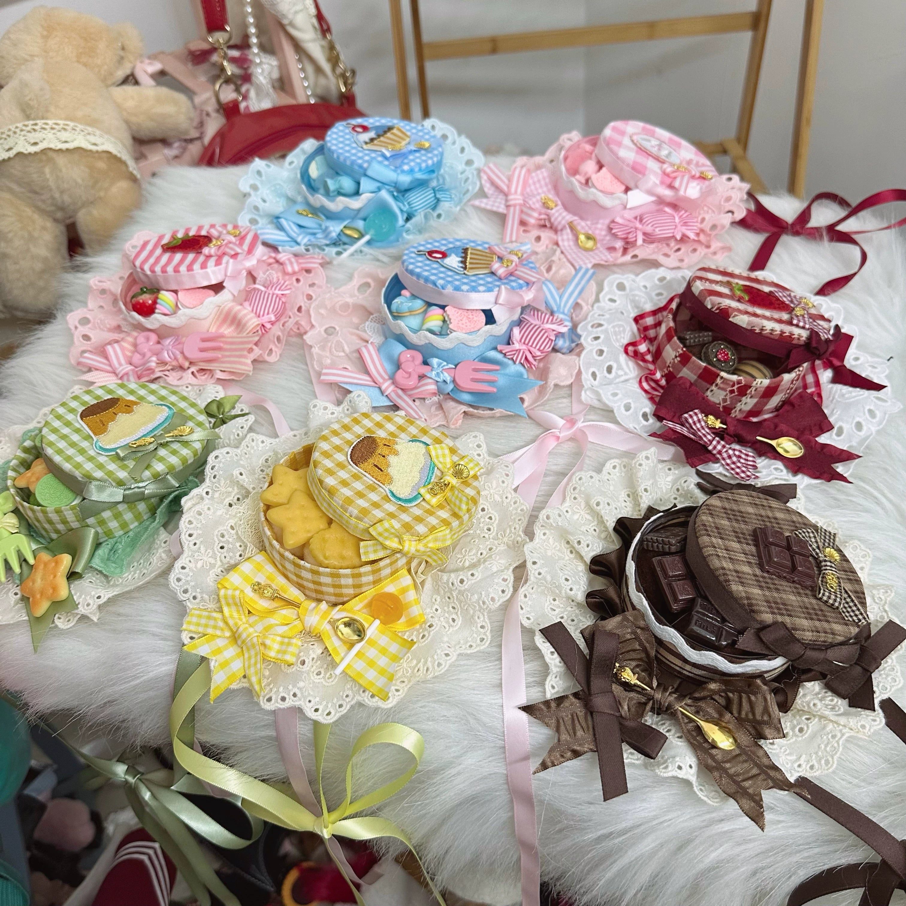 Chestnut Lolita~Sweet Lolita Candy Box Hat Handmade Lolita Top Hat 36096:514326