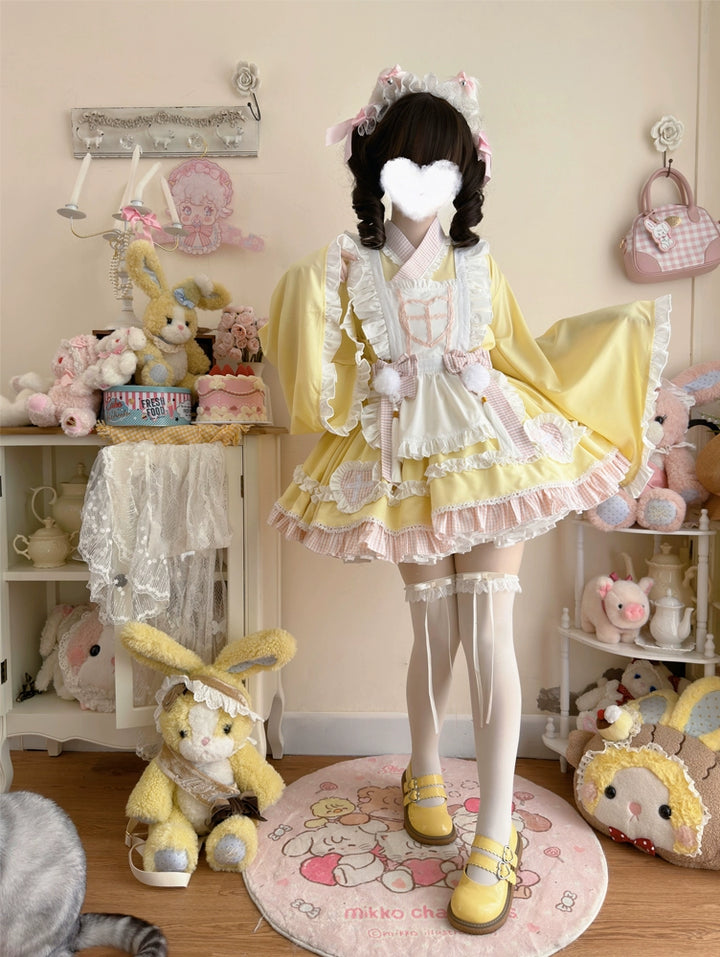 Hanguliang~Sweet Meow Nurse~Maid Lolita Skirt Set Kawaii Lolita Dress   