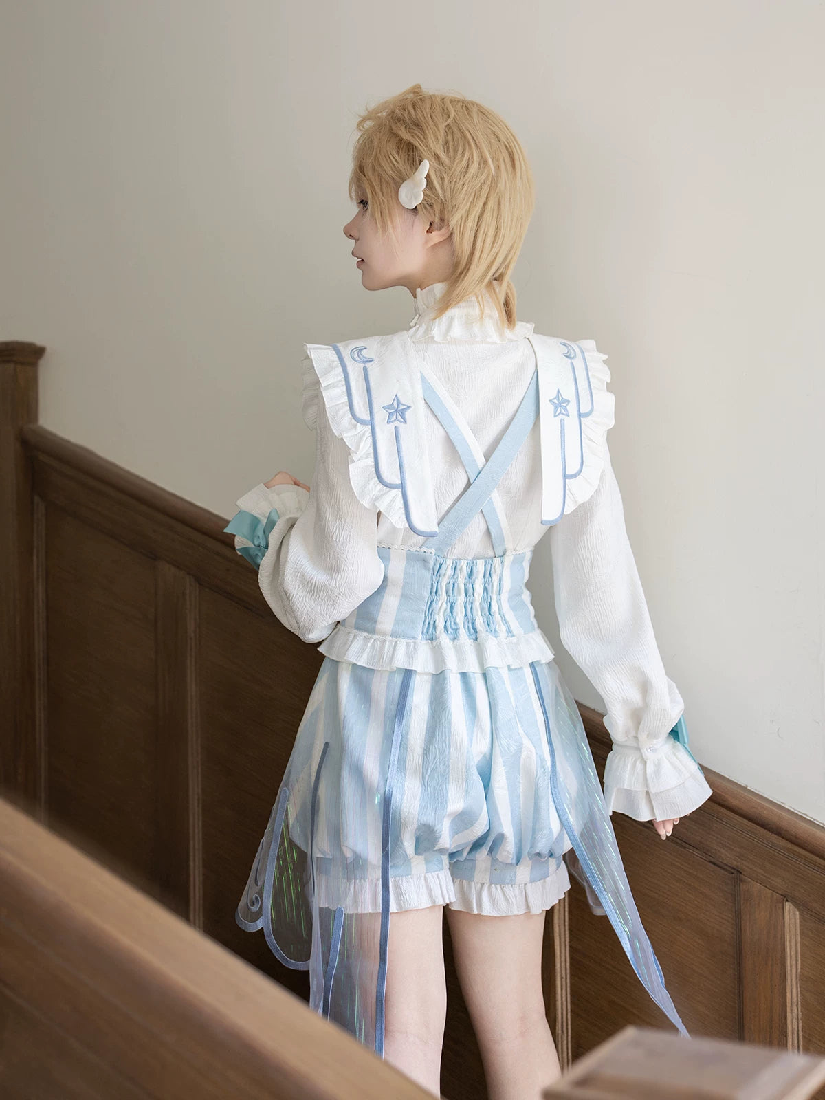 Angelic Covenant - Ouji Lolita Prince Outfit Set, Angel Wing Trailing 45761:861133