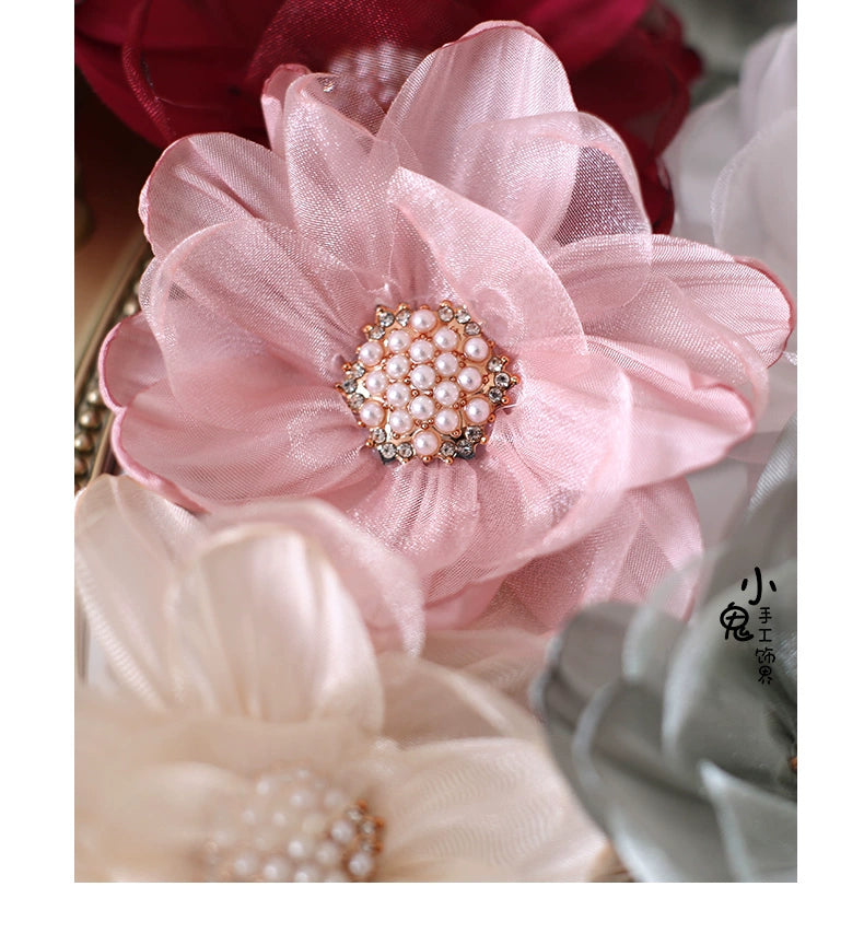 Xiaogui - Elegant Lolita Headdress Organza Flower Hairpin