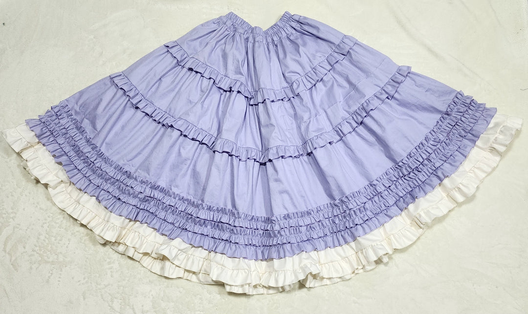 WangYan&Summer~Sweet Lolita Cotton SK Ruffed Long Skirt Customizable   