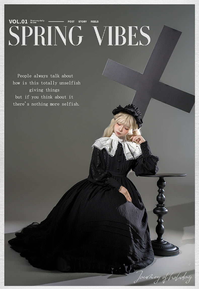 Sanshanjiu - A Quiet Place - Nun Style Gothic Lolita OP Dress