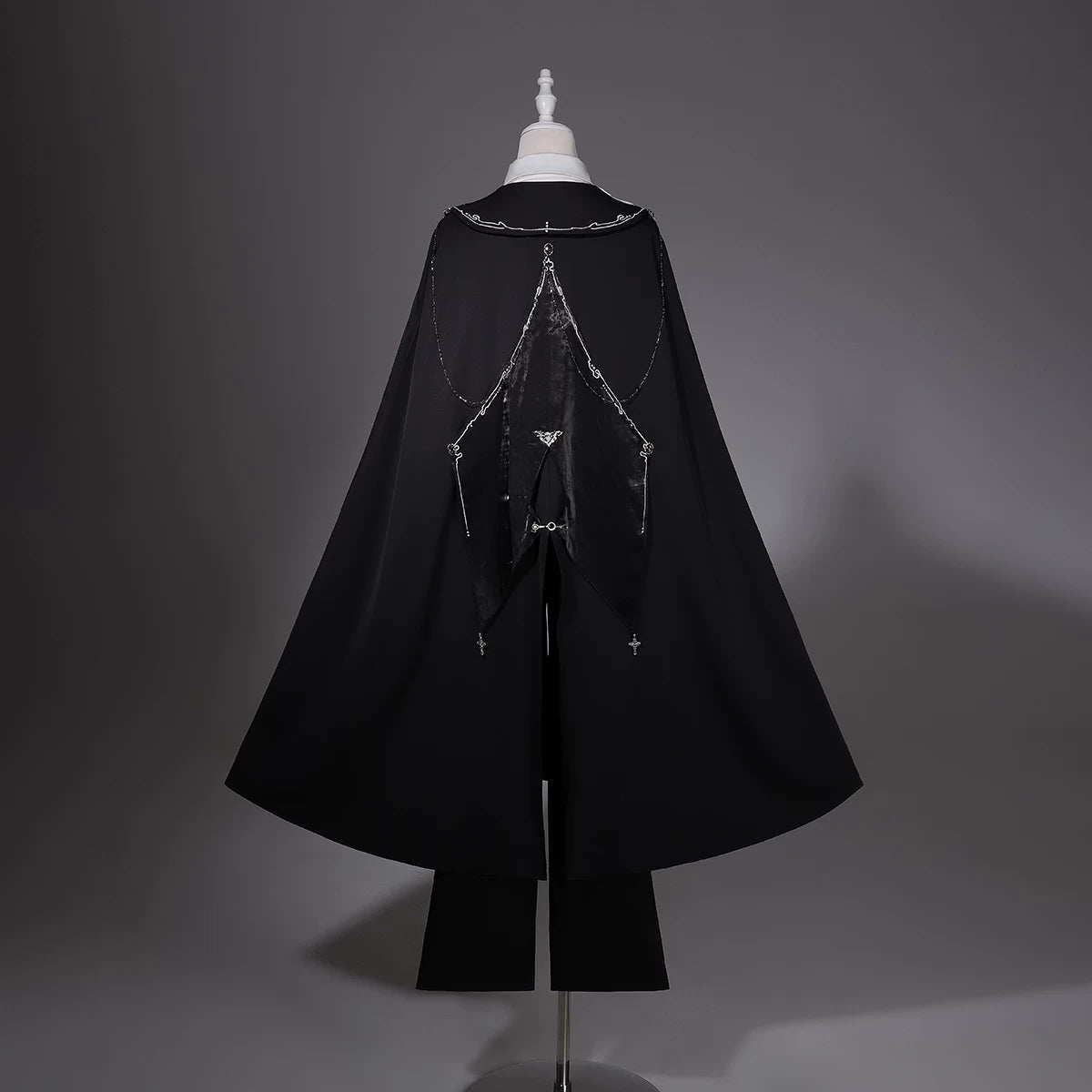 Hidden Crow - Ouji Lolita Cloak & Pants Suit, Silver-Thread Embroidery 46041:873259