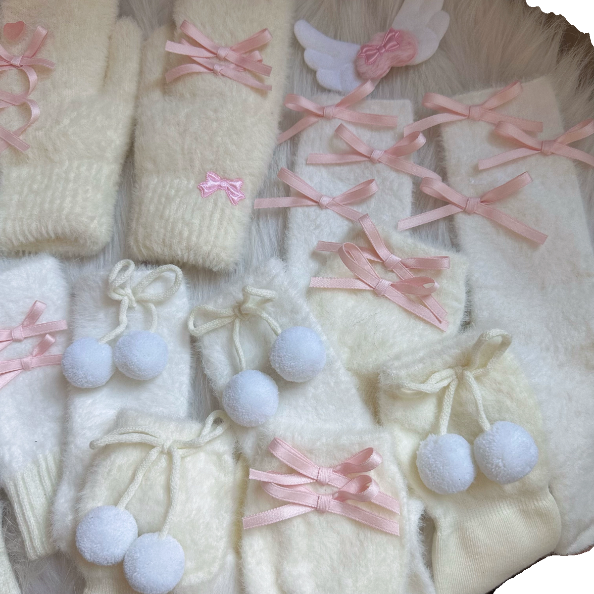 Chestnut Lolita~Plush Gloves Winter Lolita Socks   