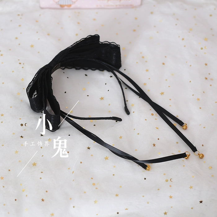 (BFM)Xiaogui~Kawaii Lolita Bell KC Lace Bow Hair Accessory   