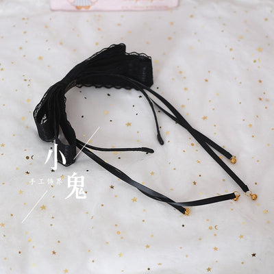 (BFM)Xiaogui~Kawaii Lolita Bell KC Lace Bow Hair Accessory   