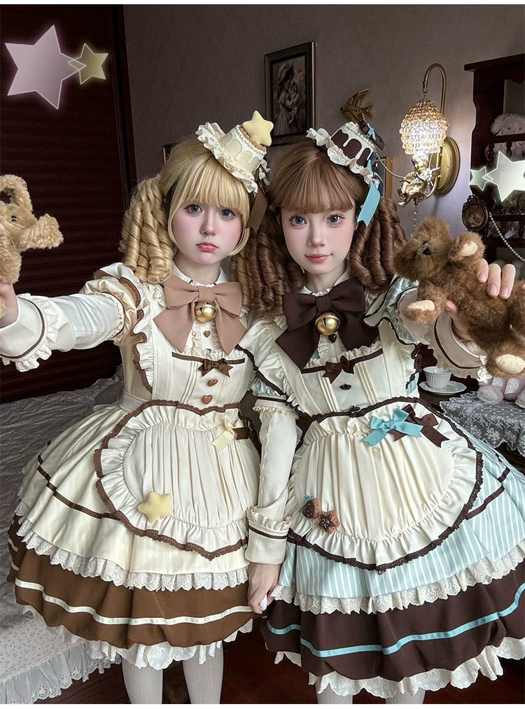 Sakurahime - Berry Bubble - Kawaii Lolita OP Tiered Ruffles Apron Lolita Dress