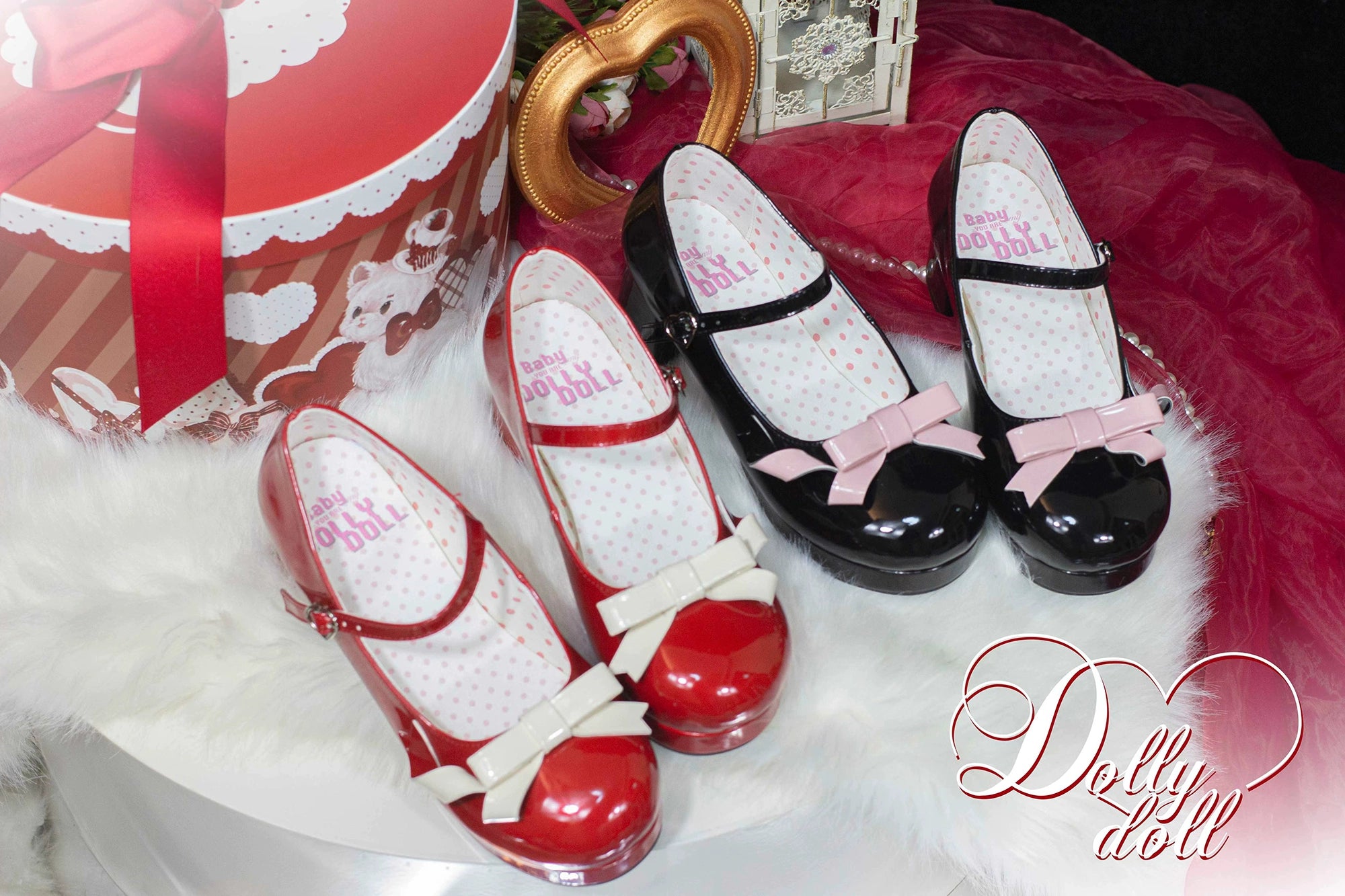 Dolly Doll~Lovers' Gift~Round Toe Middle Heel Mary Jane Lolita Shoes 32678:397836