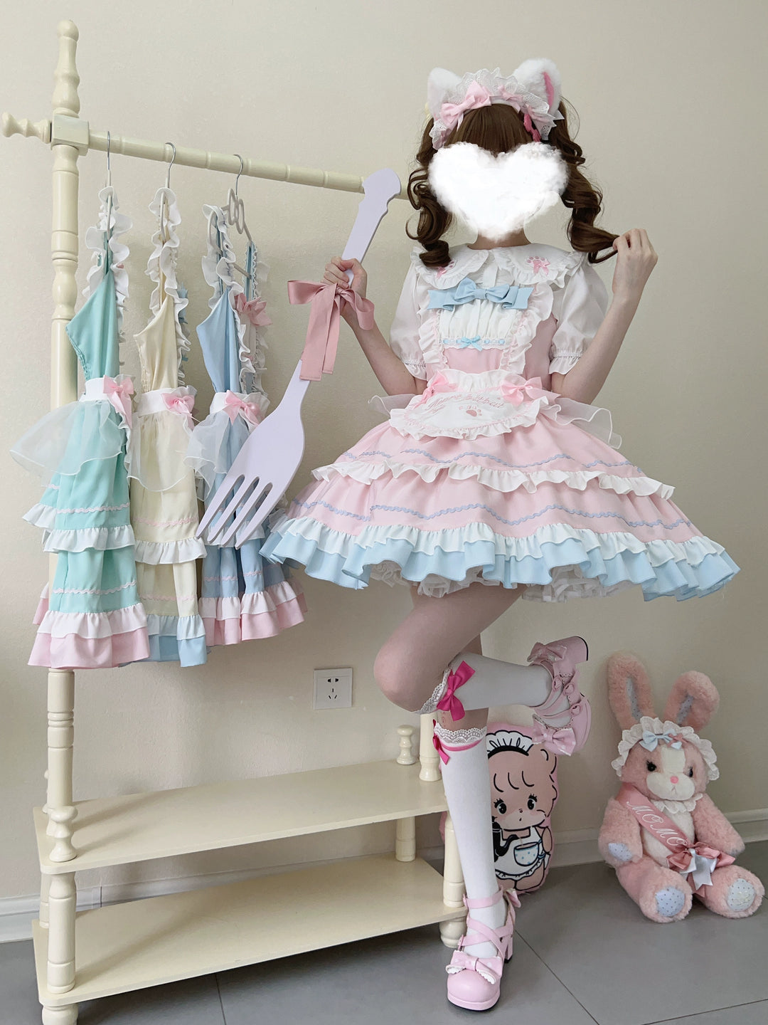 Sugar Girl~Cat Ear Tale~Sweet Lolita Jumper Dress Suspender Dress   