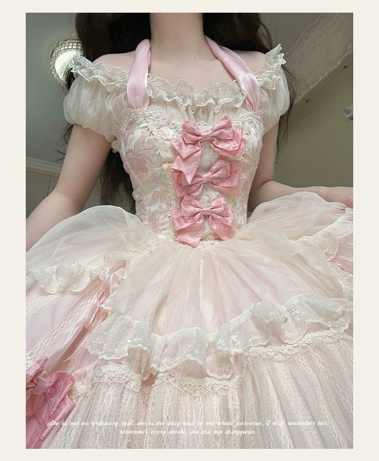 Sakurahime~Floral~Sweet Lolita Jumper Dress Ballet Style Halter JSK   