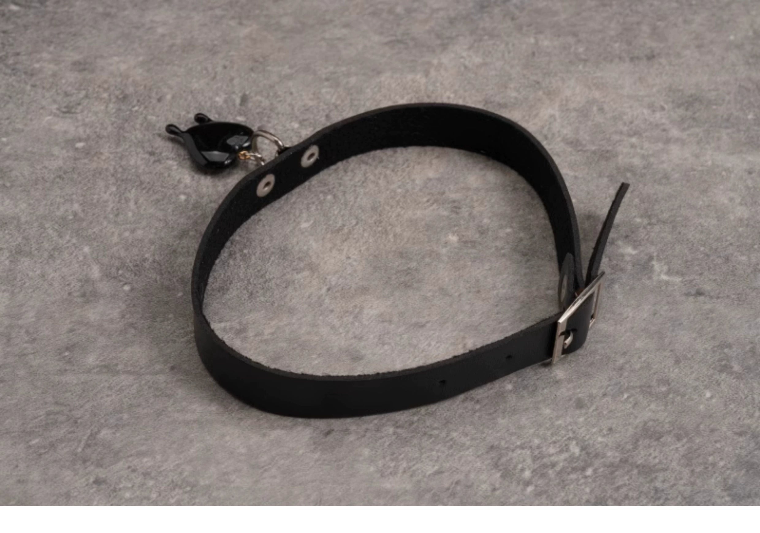 Strange Sugar~Gothic Lolita Choker Faux Leather Heart Pendant Necklace 36642:530658