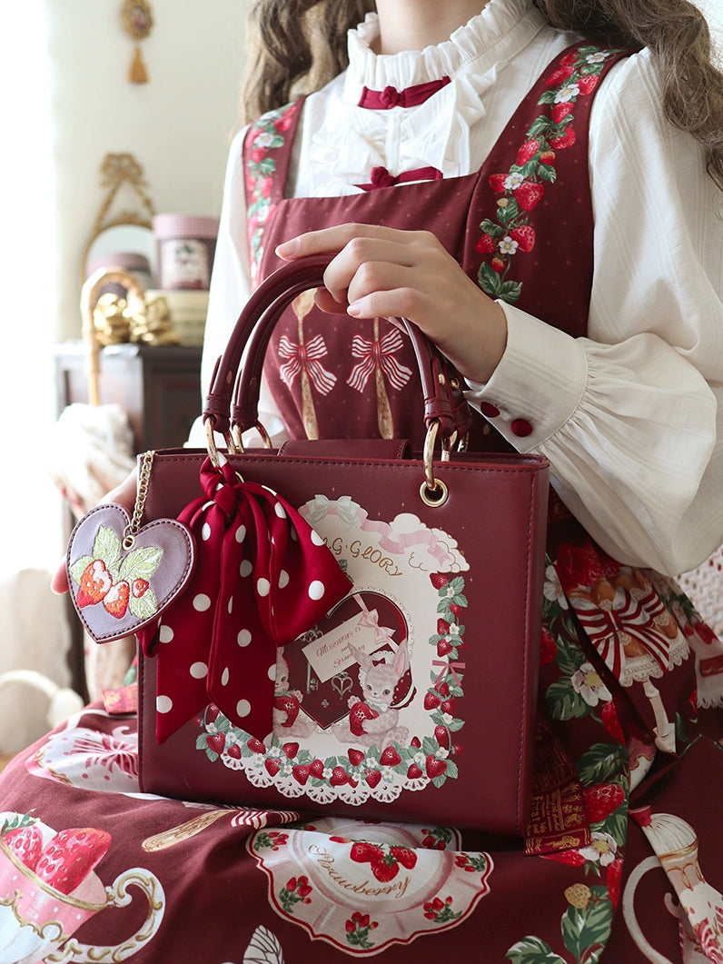Morning Glory - Retro Lolita Handbag PU Square Wedding Bag