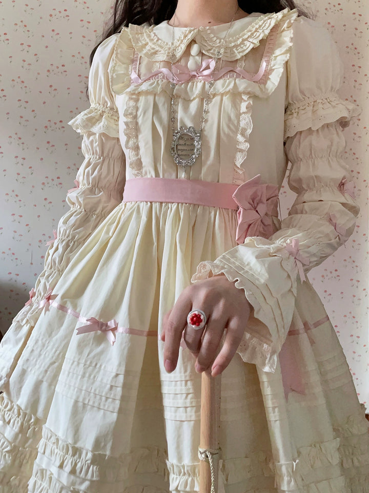 The Seventh Doll~Hazy Afternoon~Vintage Lolita OP Dress Embroidered Apron   