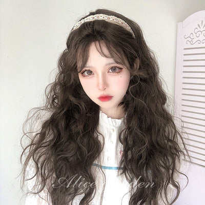 Alicegarden~Daily Lolita Long Curly Brown Wig   