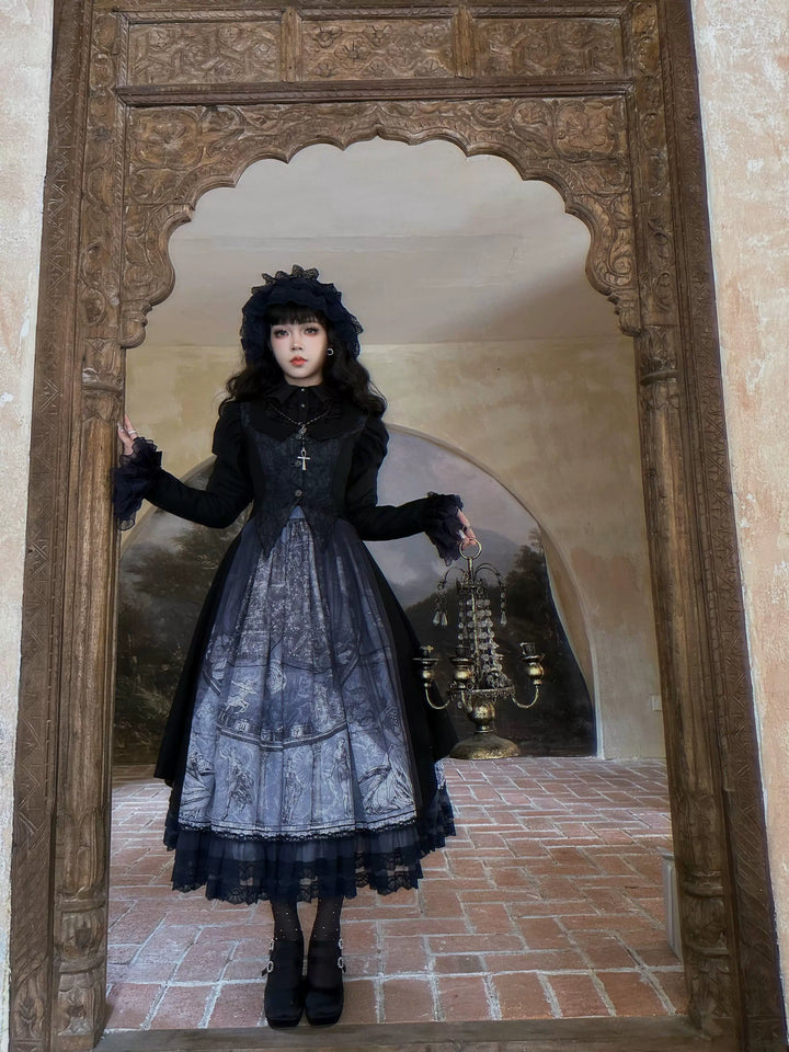 Susin Lolita~Star Disk~Gothic Lolita Dress Elegant OP Dress and Coat