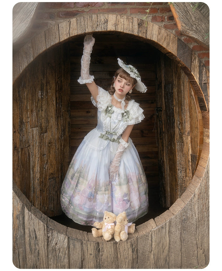 Summer Fairy - IP Collab Sweet Lolita Jumper Dress Flutter Sleeves OP