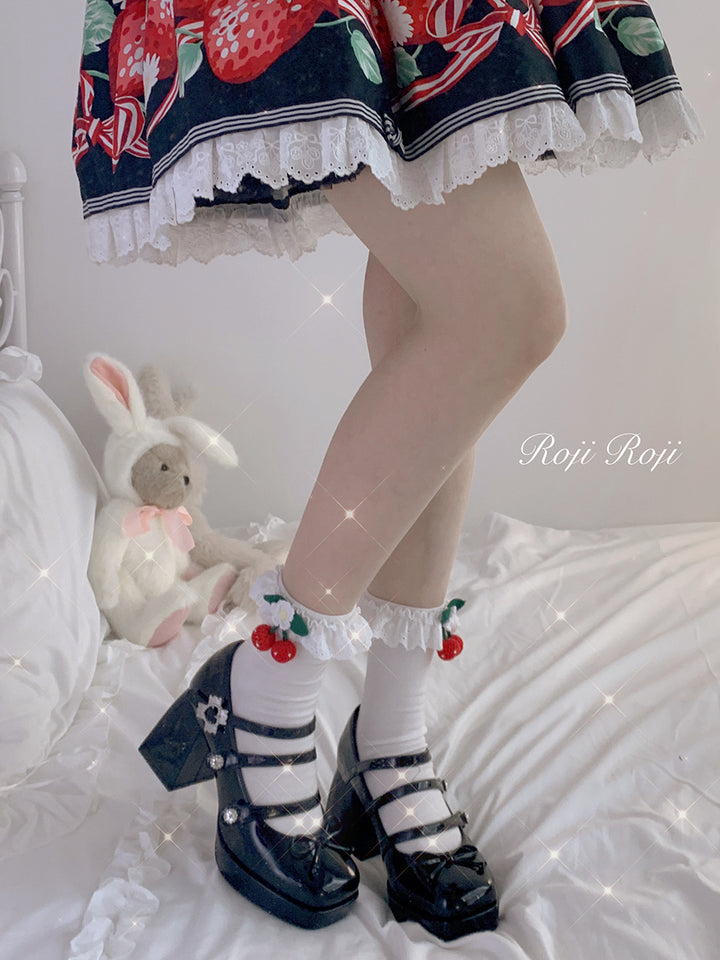 Roji Roji~Kawaii Lolita Cotton Mid-Calf Socks   