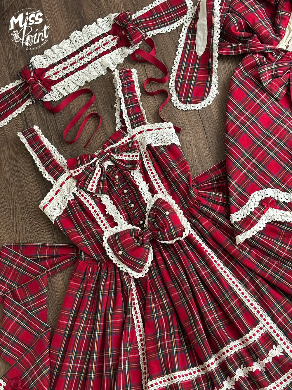 Plaid Petal Bunny - Old School Lolita Plaid JSK Dress, Side Pockets 44674:818449