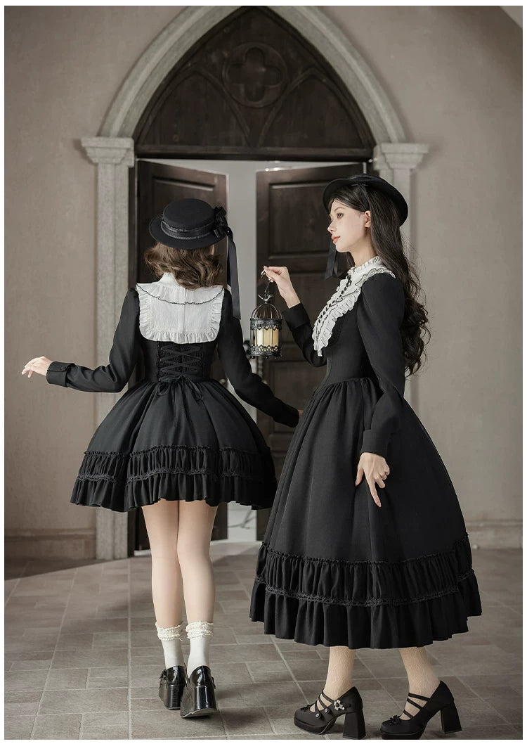 Audrey's Reply - Classic Lolita Square Neck OP, Detachable Embroidered Collar