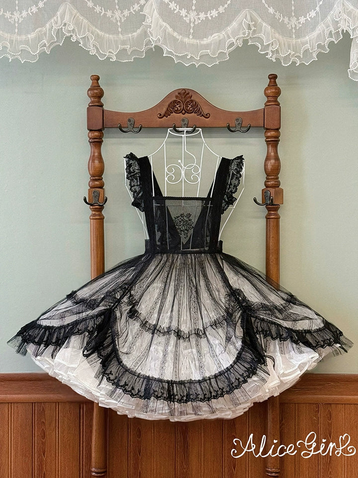 Alice Girl~Elegant Lolita Embroidered Apron with Adjustable Strap (L M S XL) 42988:761081