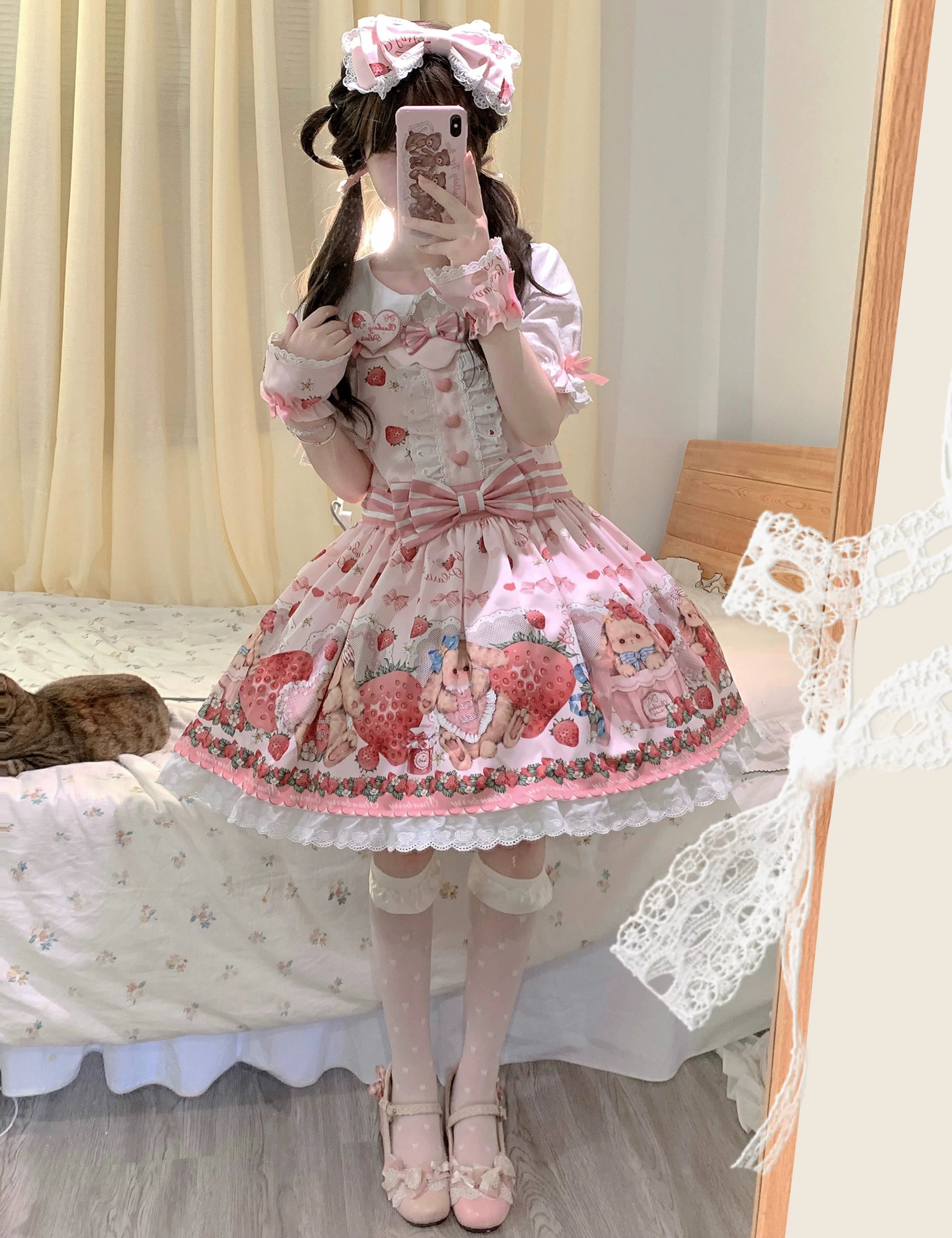 Rabbit Berry Gift Box - Sweet Lolita Cotton Shirt, Peter Pan Collar 44491:810921