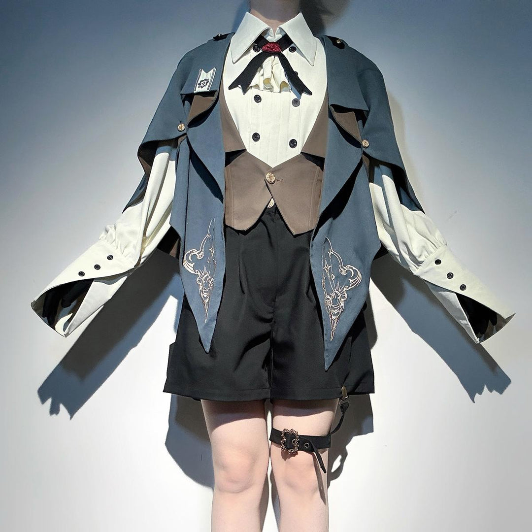 Designer's Gift~Narrative Poem~Ouji Lolita Shorts Suit with Shirt Cape and Vest