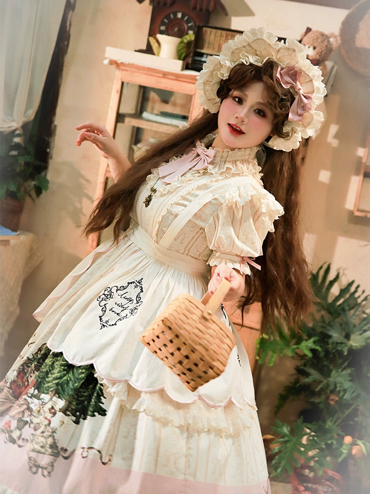 NanShengGe~Girl's Story Book~Plus Size Sweet Lolita OP Dress Two-piece Dress Suit 40704:673330