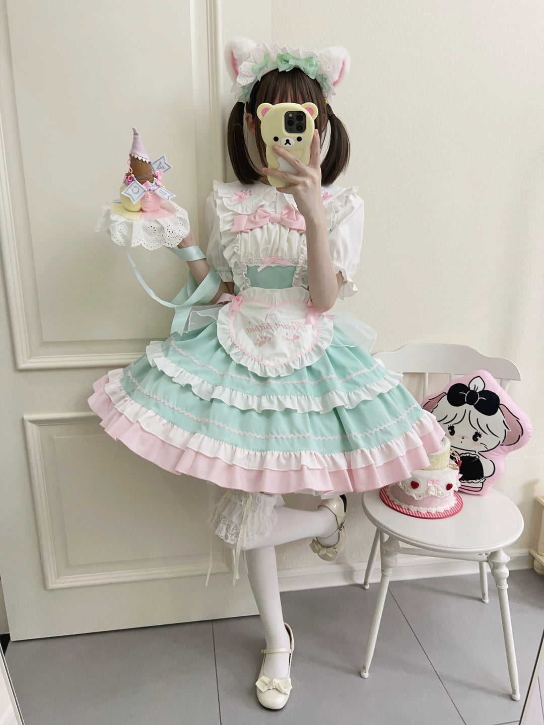 Sugar Girl~Cat Ear Tale~Sweet Lolita Jumper Dress Suspender Dress   