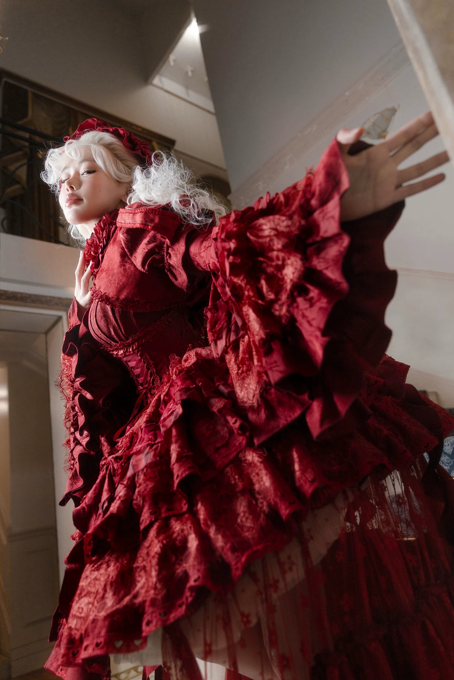 Caliburn - Gothic Lolita JSK Dress, Bolero Set with Detachable Sleeves