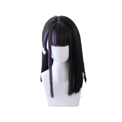 Dalao Home~ Little Devil~Lolita Mid-length Partially Dyed Straight Wig   